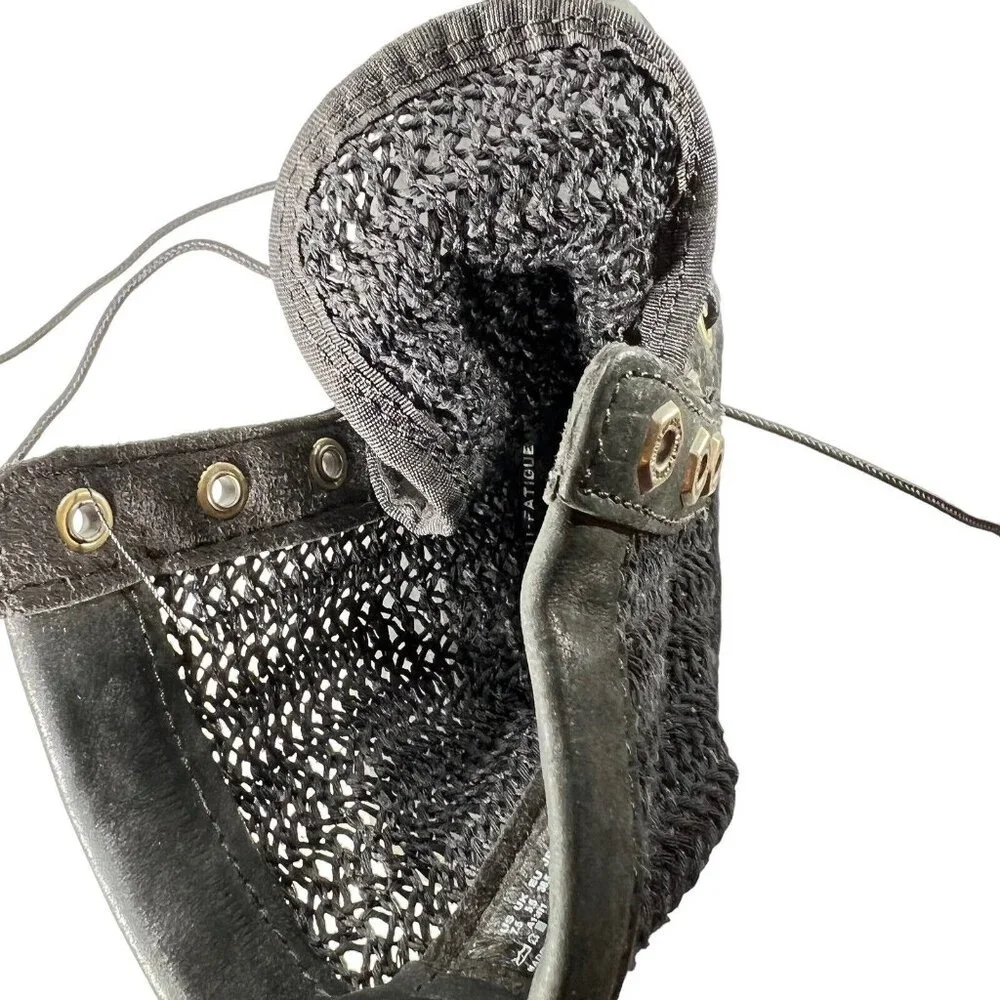 TImberland Womens Combat Boots Black Nubuck Open Weave Mesh Sz US 7.5 EU 38.5 - Picture 8 of 11